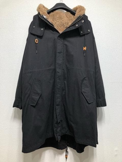 新品☆6L黒系♪5wayモッズコート♪ボアパーカー☆w625