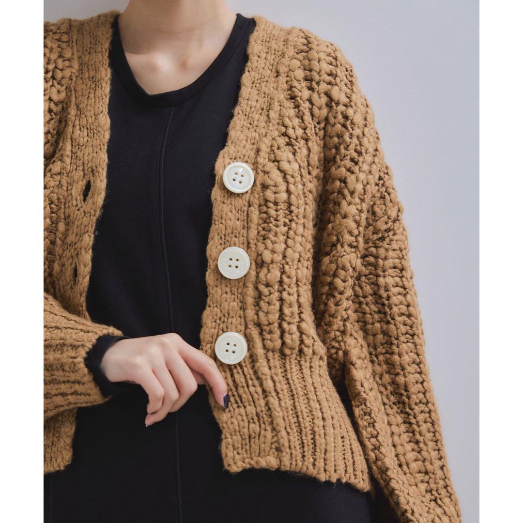 ADAM ET ROPE' 【WEB限定】ローゲージクロップドカーディガン