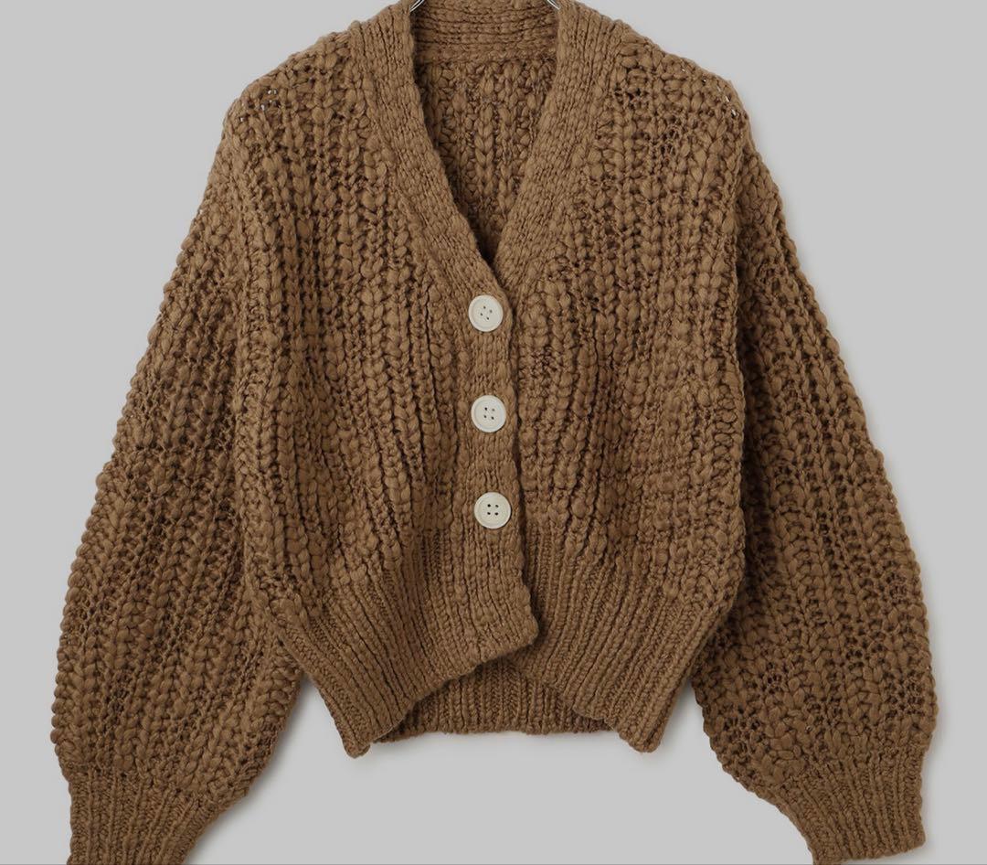 ADAM ET ROPE' 【WEB限定】ローゲージクロップドカーディガン