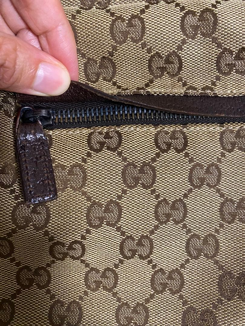 値下げGUCCI GGキャンバス ロゴ　シェリーライン レザー ショルダーバッグ