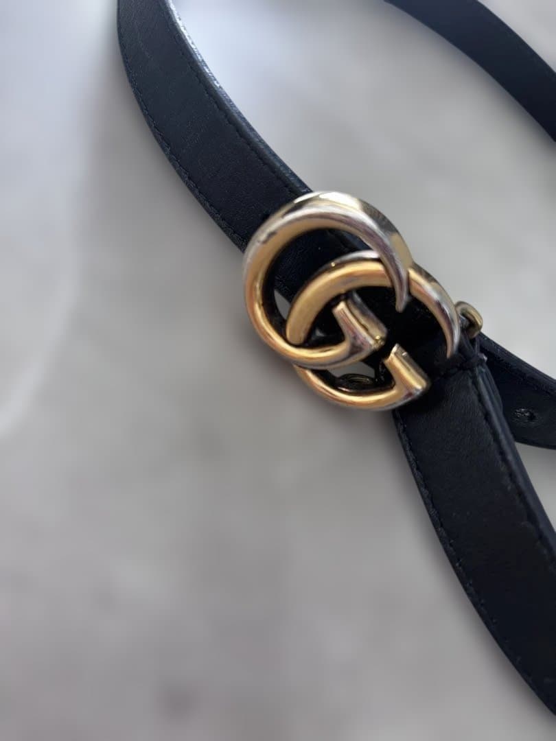 GUCCI グッチ　ブラッレザーベルト ゴールドバックル