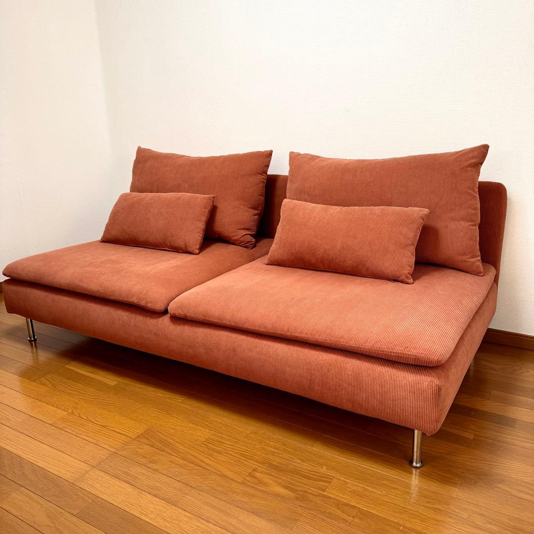 【toraco 】IKEA ソーデルハムン 3人掛け ケーリンゲ 赤茶色