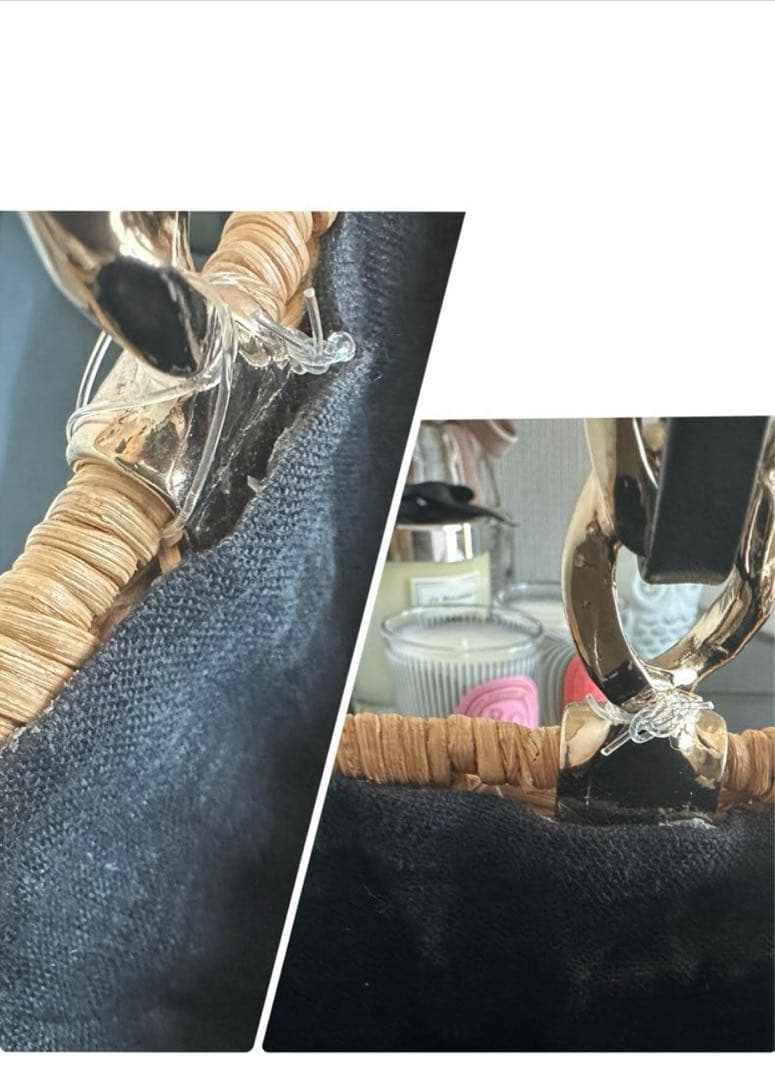 ヴァクトー　カゴバックミニ　美品　(持ち手をテグスにて補強あり)