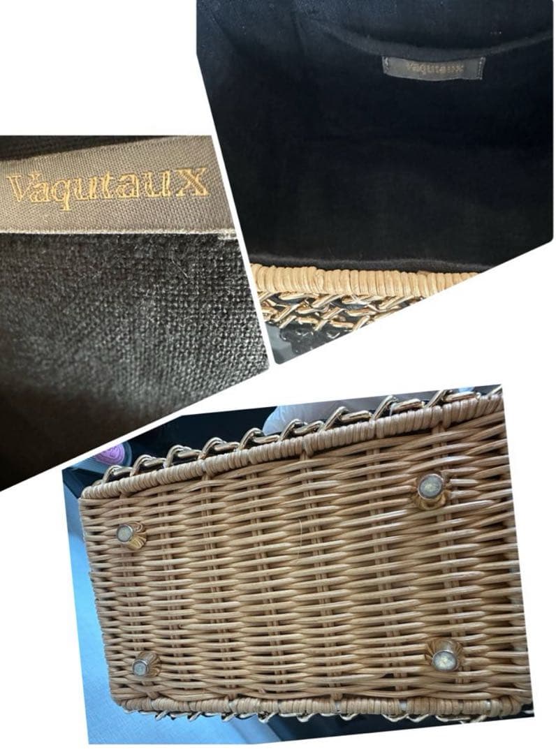 ヴァクトー　カゴバックミニ　美品　(持ち手をテグスにて補強あり)