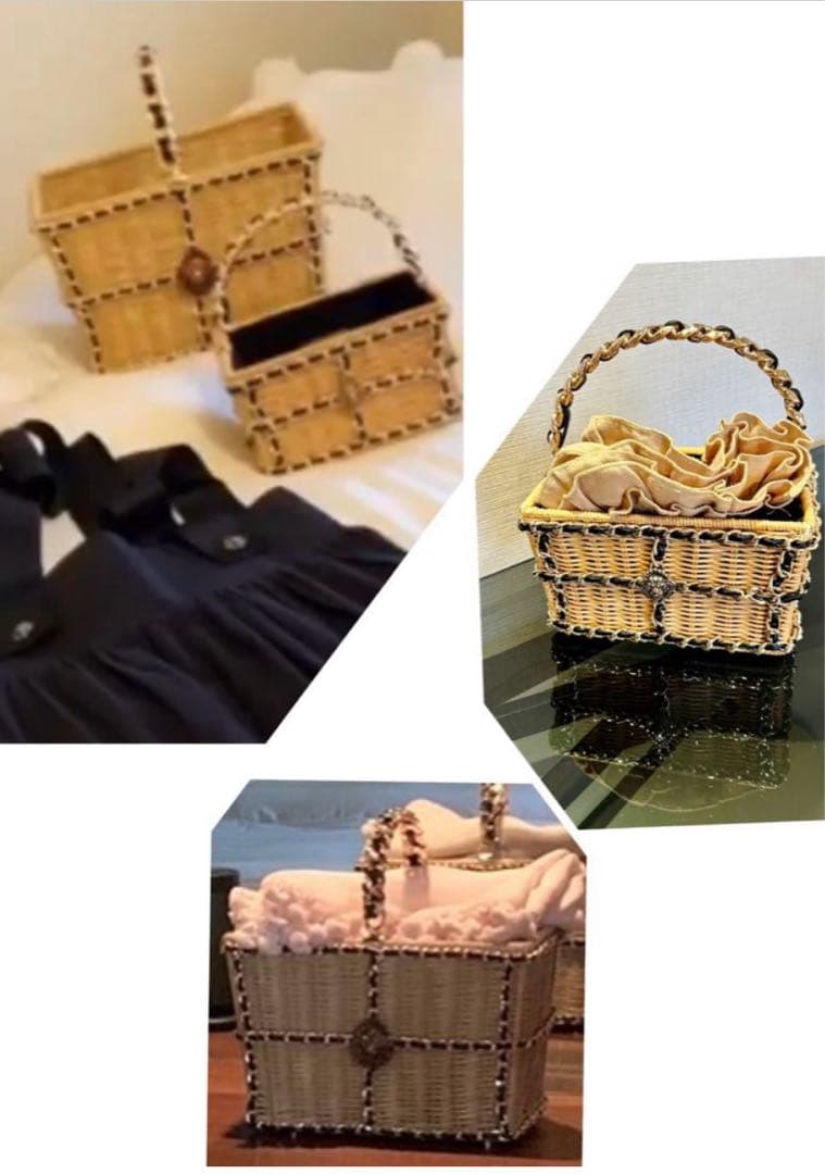 ヴァクトー　カゴバックミニ　美品　(持ち手をテグスにて補強あり)