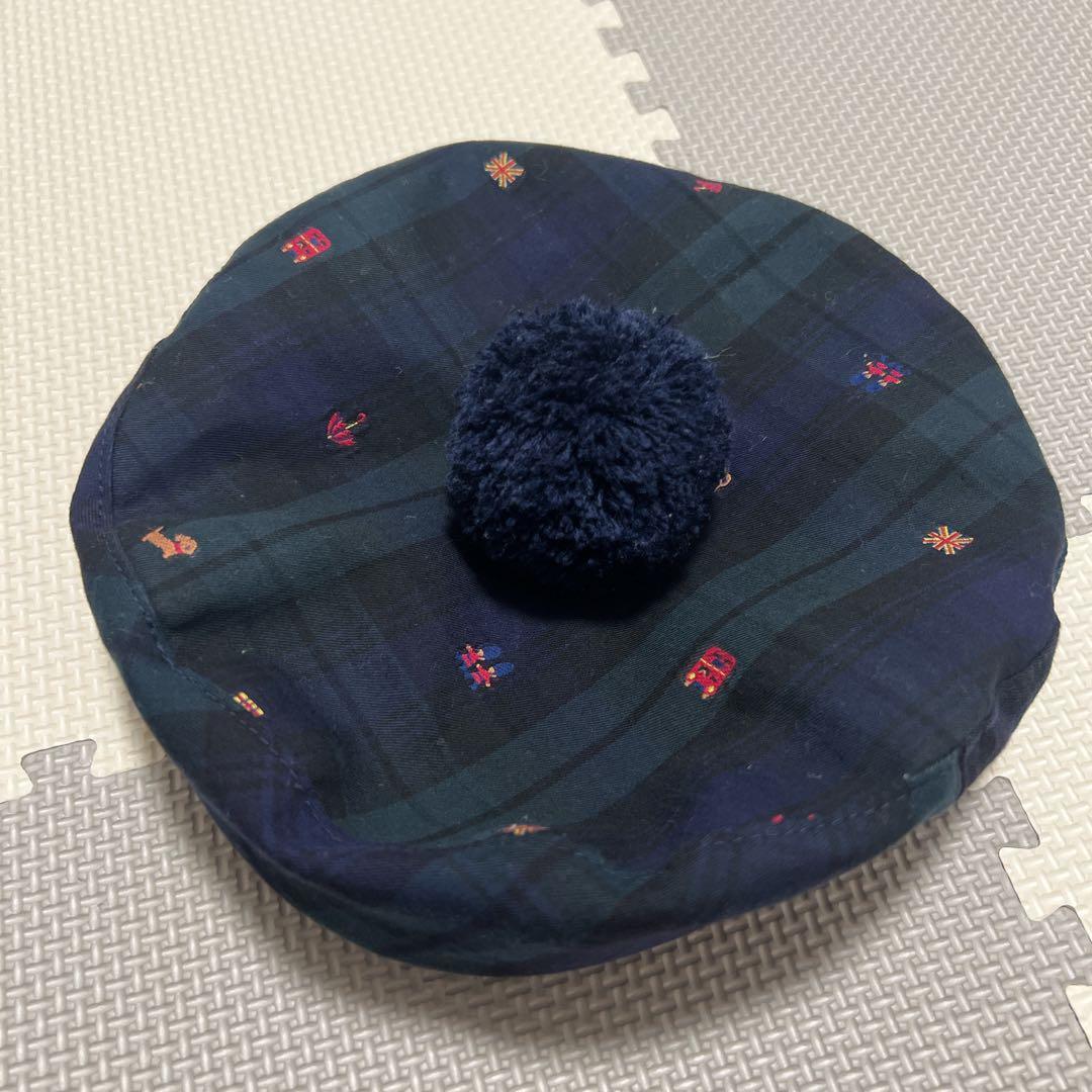 ファミリア　100サイズ　ロンドンモチーフ　シャツベレー帽セット