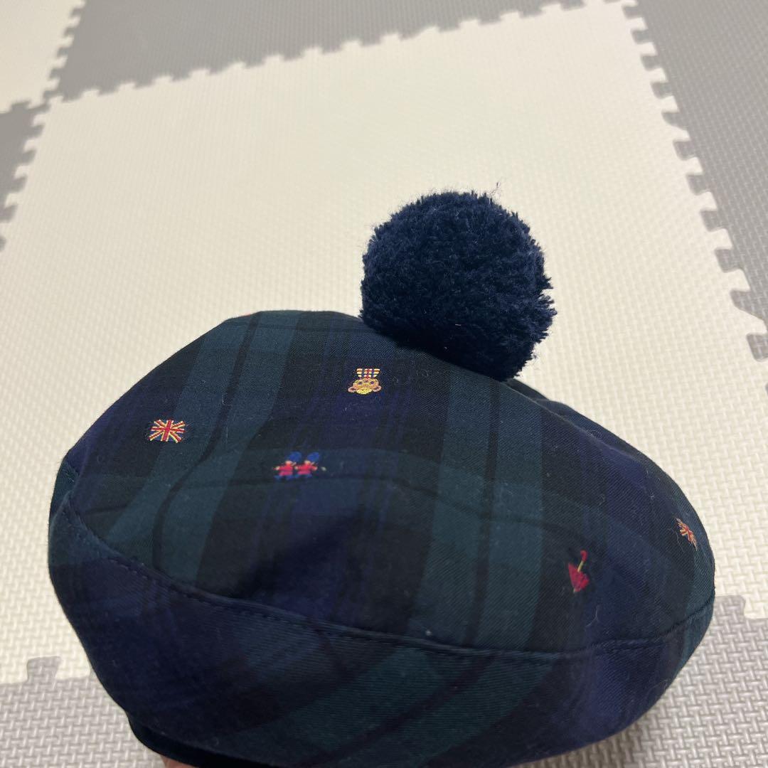 ファミリア　100サイズ　ロンドンモチーフ　シャツベレー帽セット