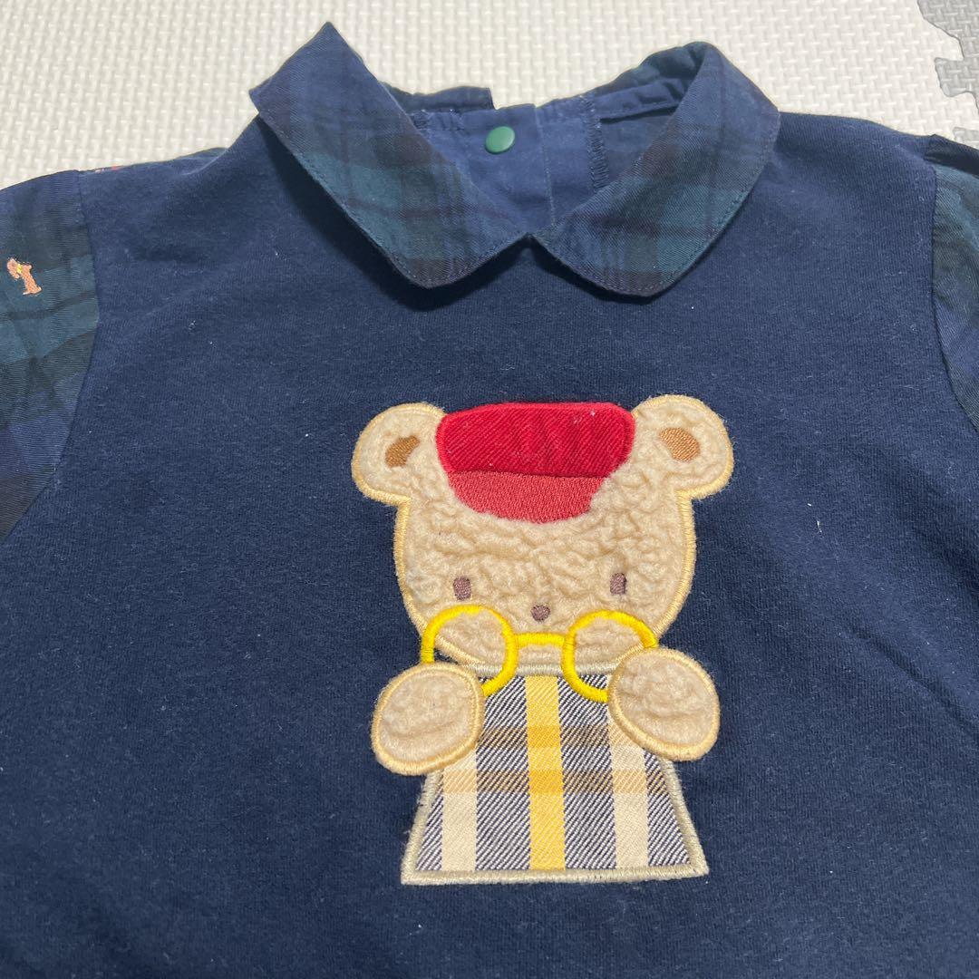 ファミリア　100サイズ　ロンドンモチーフ　シャツベレー帽セット