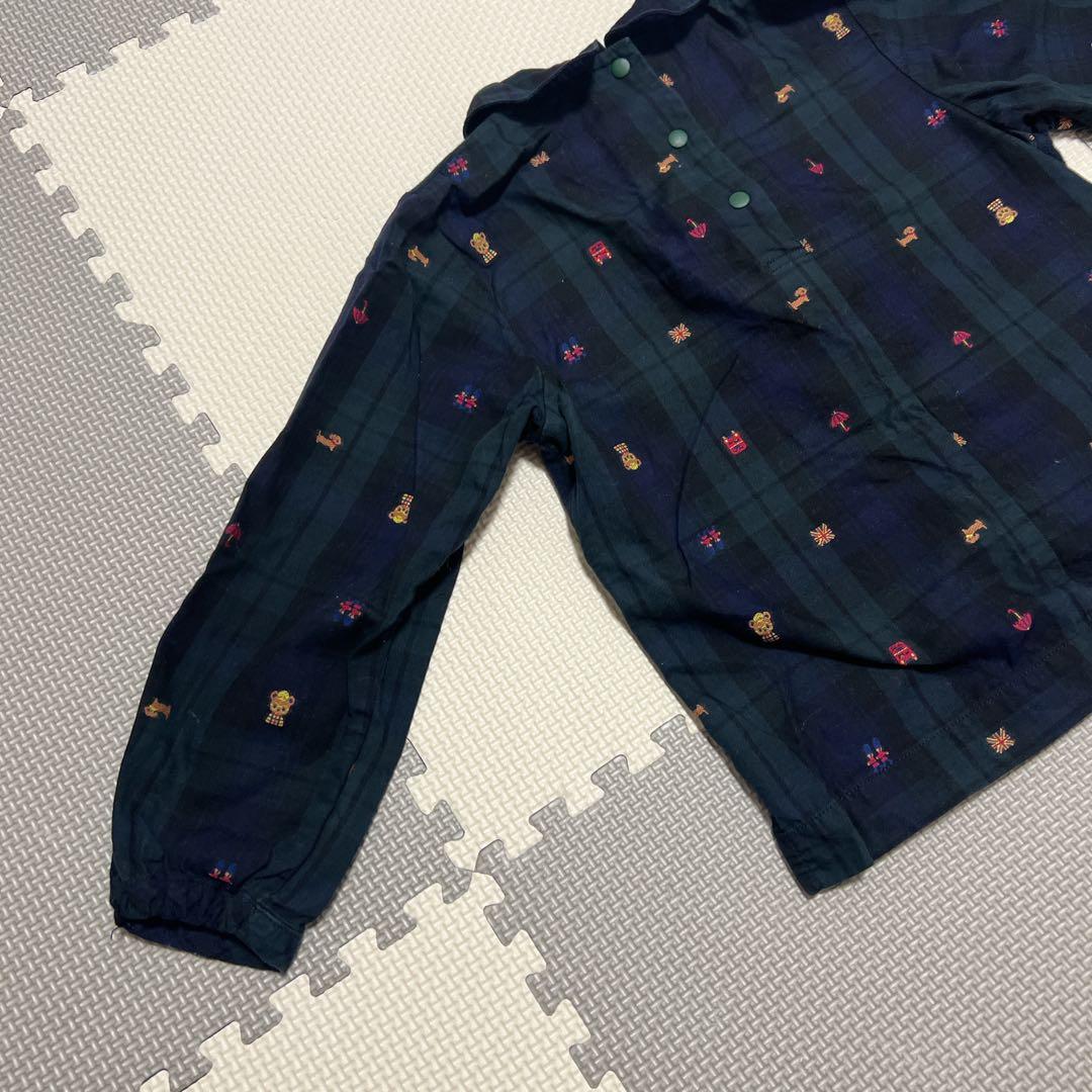 ファミリア　100サイズ　ロンドンモチーフ　シャツベレー帽セット