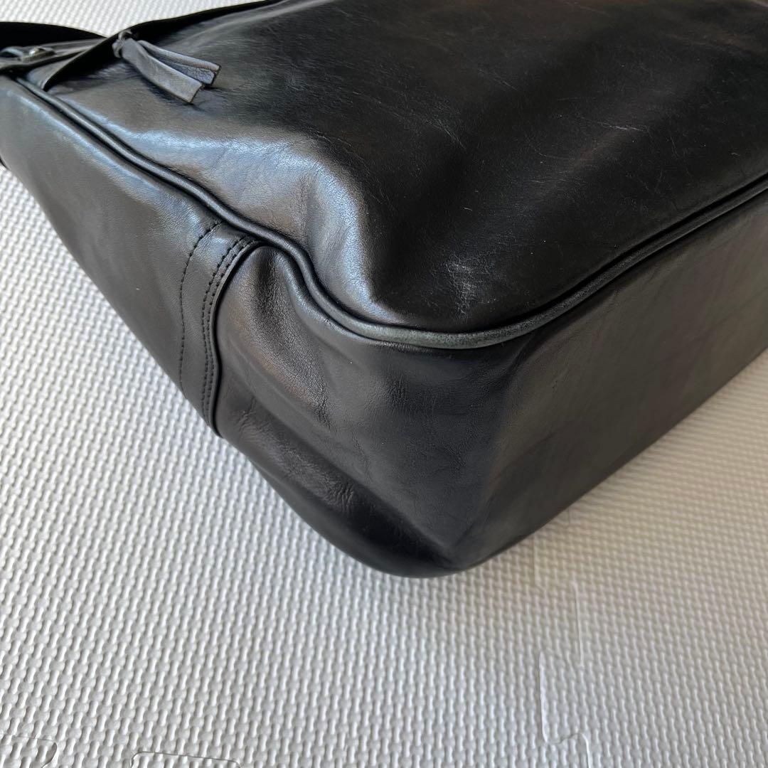 美品 希少 POTER オールレザー メッセンジャーバッグ 斜め掛け A4