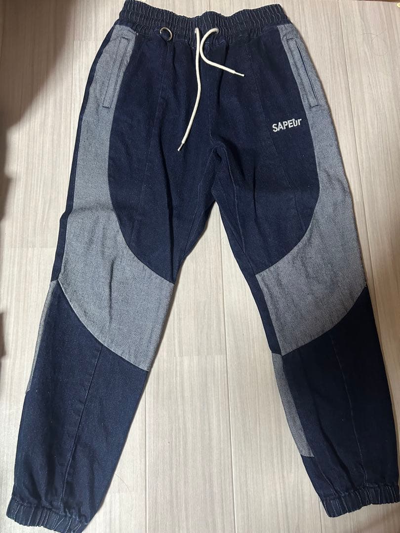 サプール　トラックパンツ　インディゴ　ブラック2本セット売り　Lサイズ