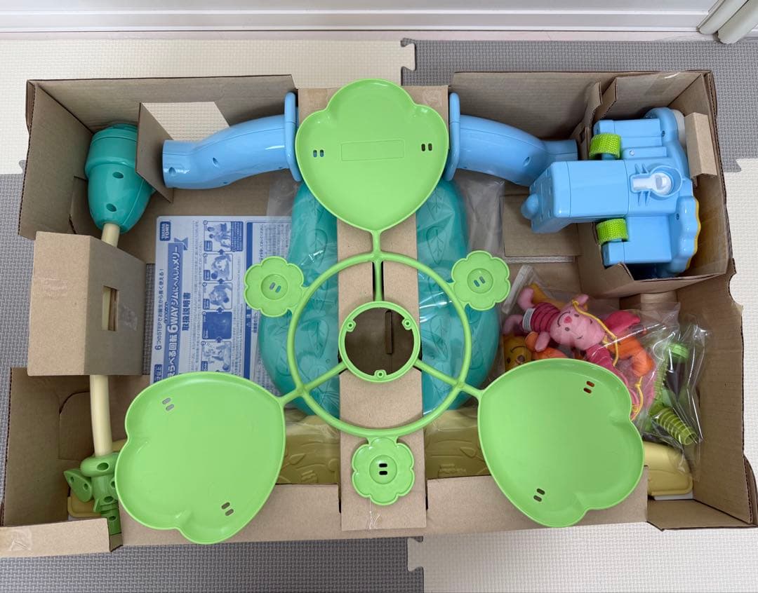 【美品】プーメリー　くまのプーさん選べる回転6WAY ジムにへんしんメリー