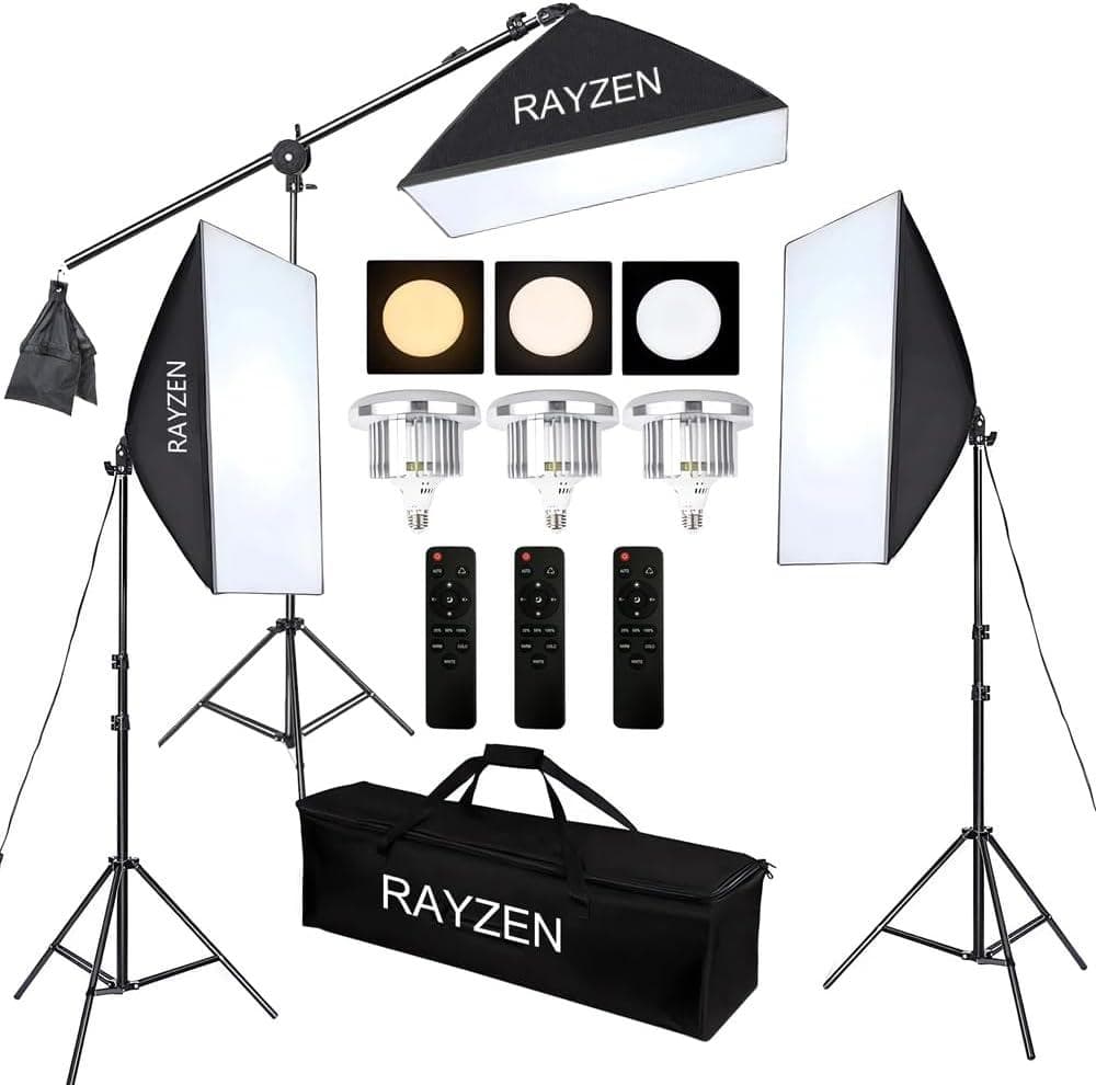 新品 三色LED ソフトボックス3台 照明 撮影 2m三脚スタンド付属