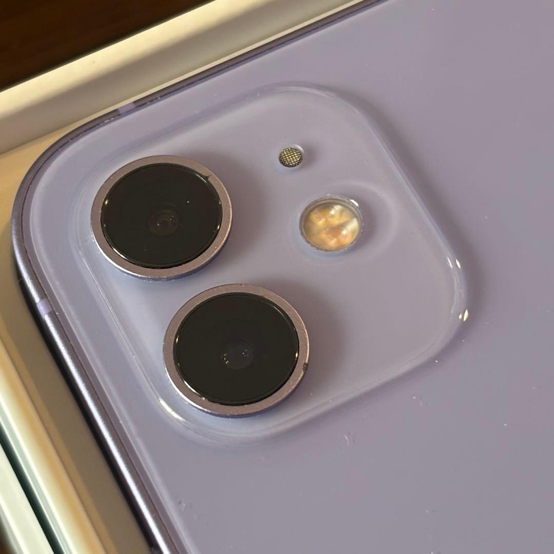 iPhone12 パープル 本体/EarPods/黒縁ガラスフィルム 3点セット