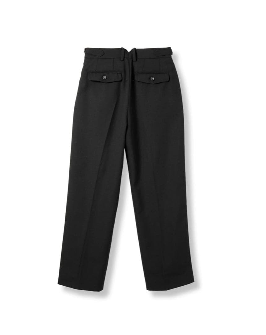 TENON 2TUCK TROUSERS ブラック プリーツスラックス