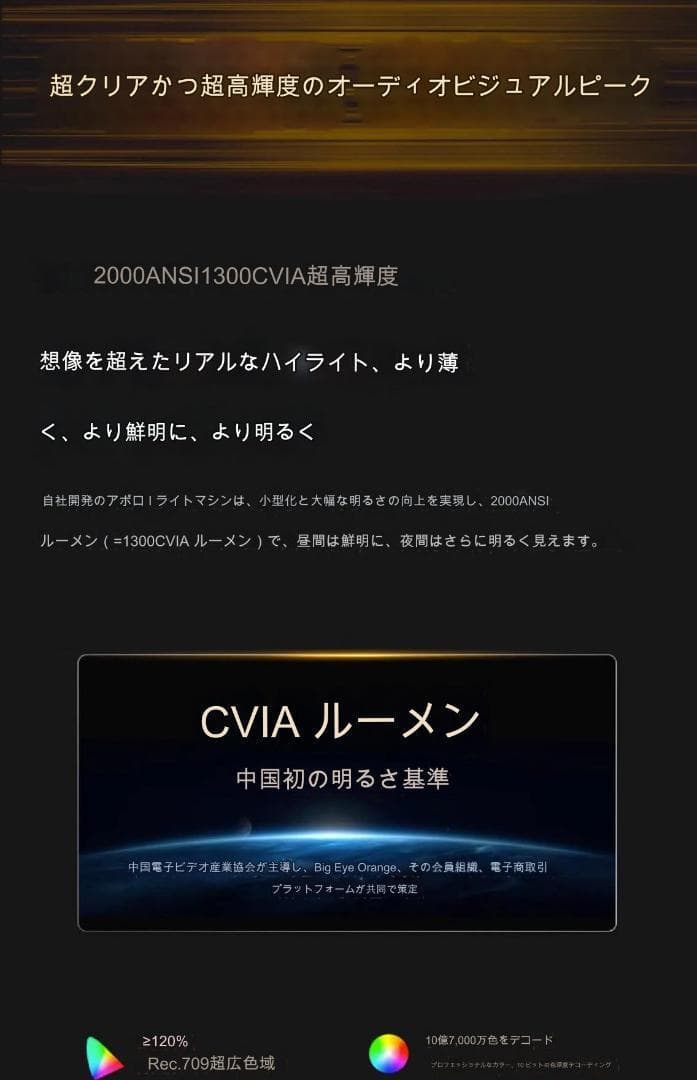 【超薄型プロジェクター】X7d Pro 　2000ANSIルーメン