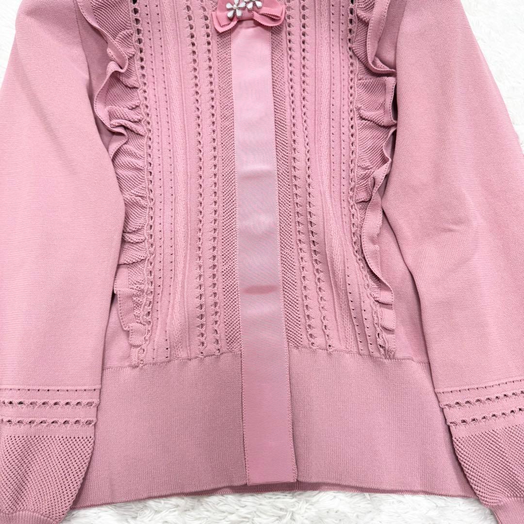 【美品✨】エムズグレイシー カーディガン　ニット　ビジューボタン　38