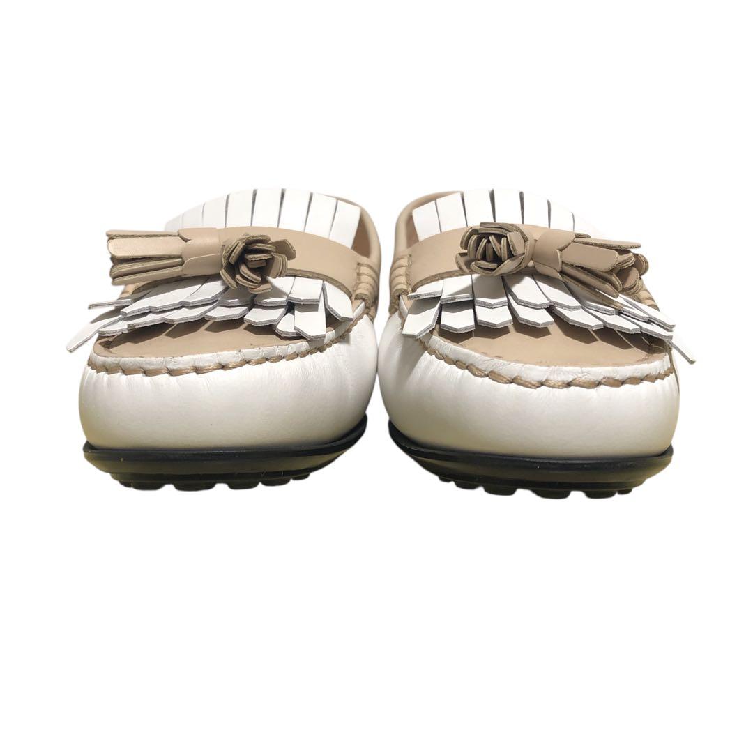 未使用 TOD'S ドライビングシューズ 34.5 フリンジ タッセル