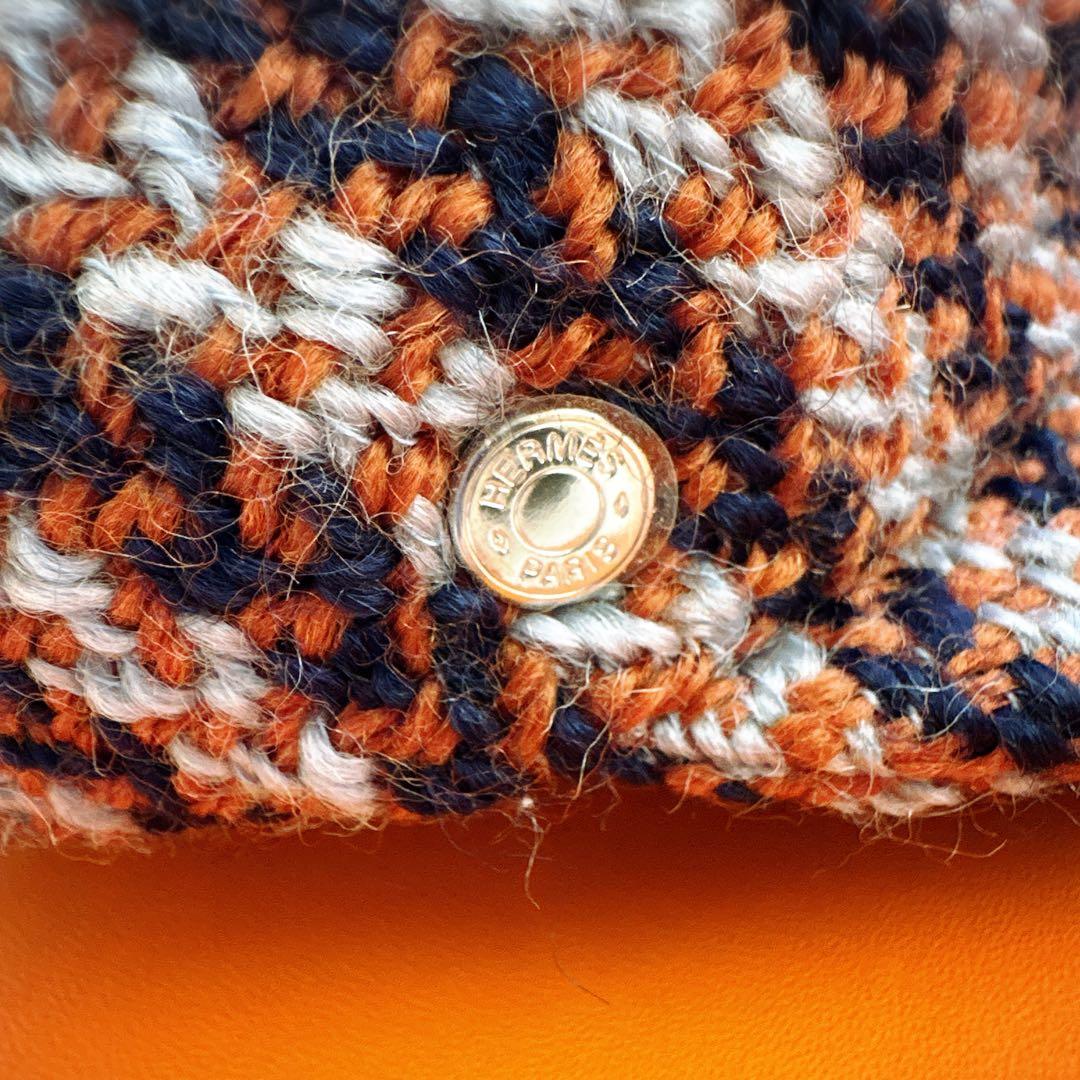 HERMÈS エルメス ツイード オレンジ キャスケット セリエ 58