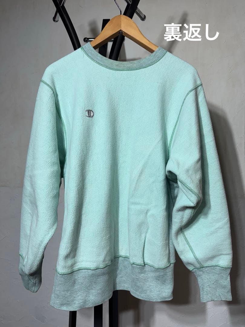 80s プリントタグ ミントグリーン杢 リバースウィーブ チャンピオン