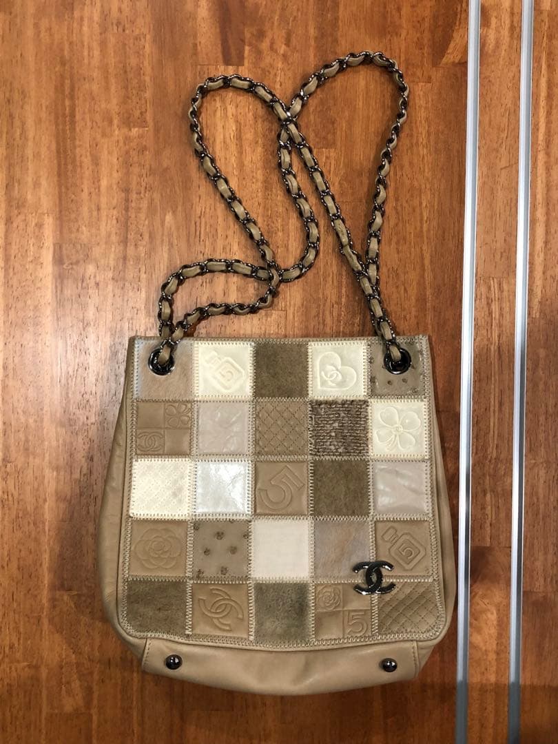 シャネル　パッチワーク　チェーンショルダーバッグ