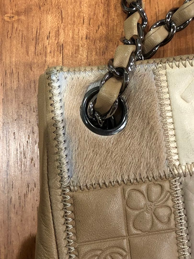 シャネル　パッチワーク　チェーンショルダーバッグ