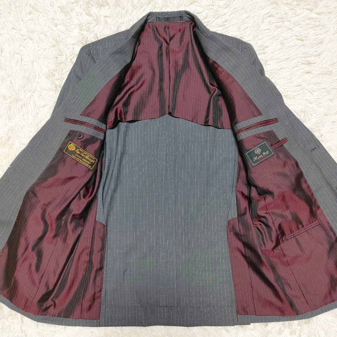 美品　メンズビギ　ロロピアーナ　スーツ　スーパー120s　シルク混　裏地ボルドー