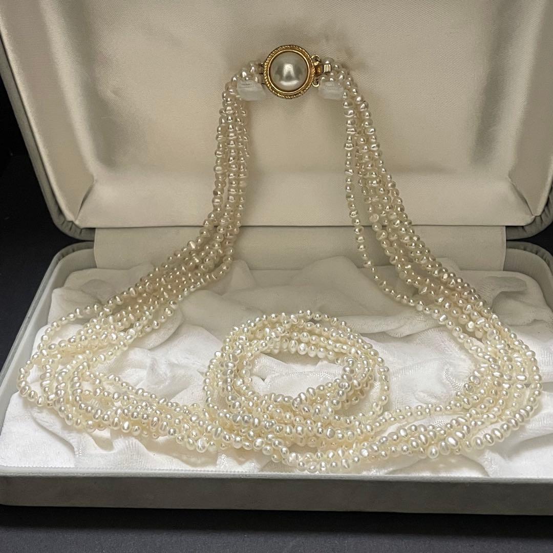 【6連✨セミロング】 本真珠 ネックレス 2.5-4.0mm ベビーパール ケシ