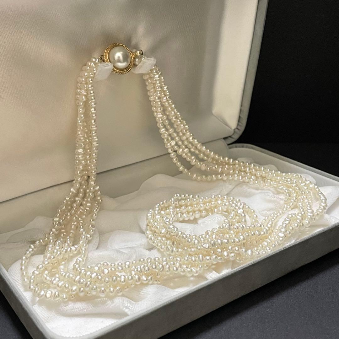 【6連✨セミロング】 本真珠 ネックレス 2.5-4.0mm ベビーパール ケシ