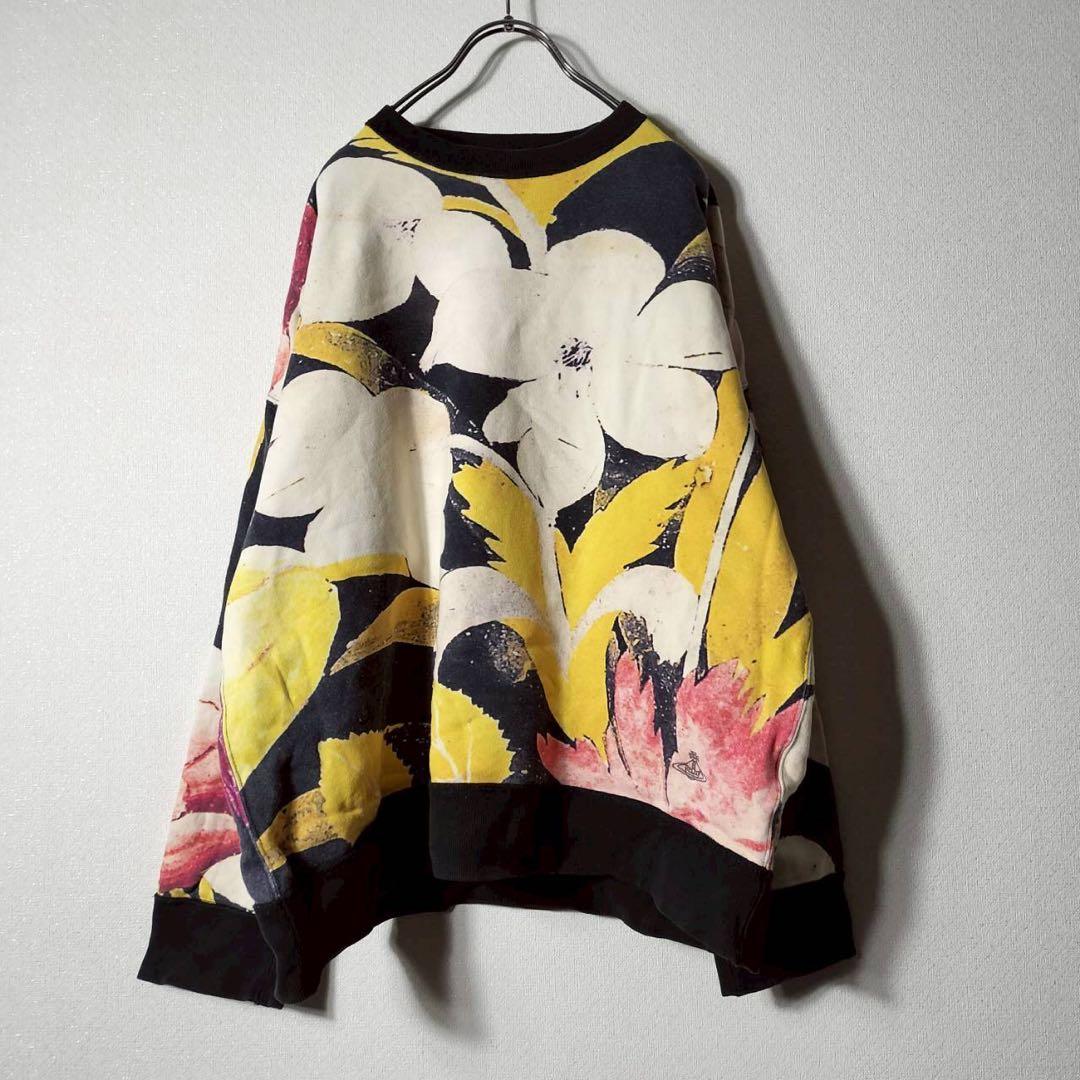ヴィヴィアンウエストウッドマン スウェット トレーナー 刺繍オーブ 花柄