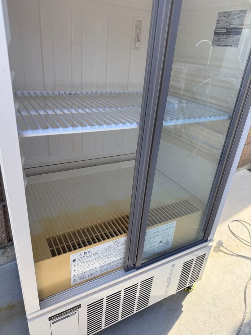 ガラス扉冷蔵庫 スタンド型 2段棚付き