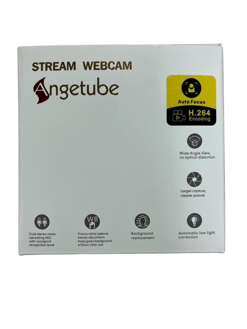 Angetube webカメラ 1080P ストリーミング マイクとライト付き