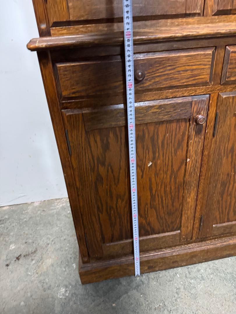 三越家具 三越ブルージュ オーク材 ガラスキャビネットカントリーハウス 食器棚