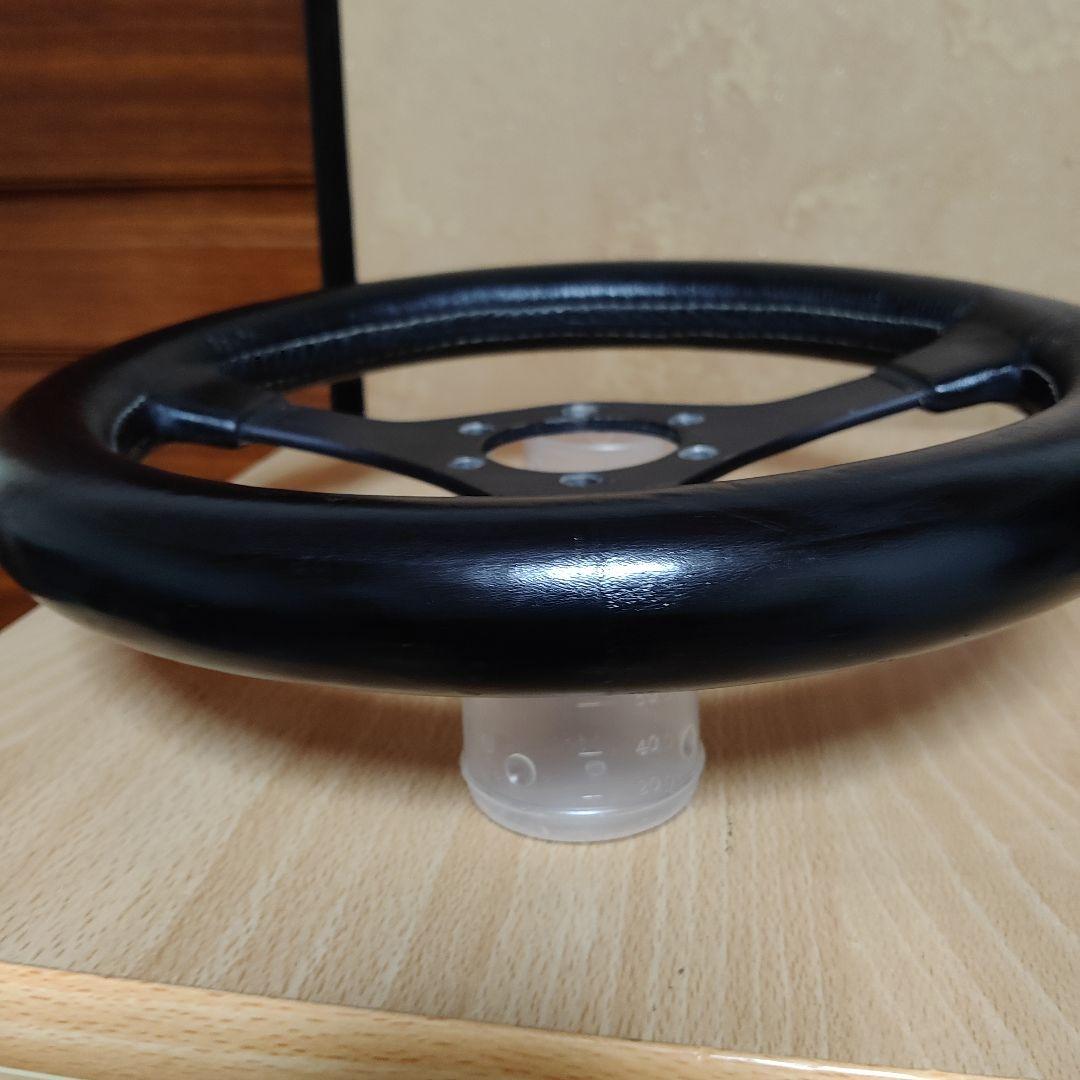 当時物3スポークフェラーリ レザー ステアリングホイール30パイ