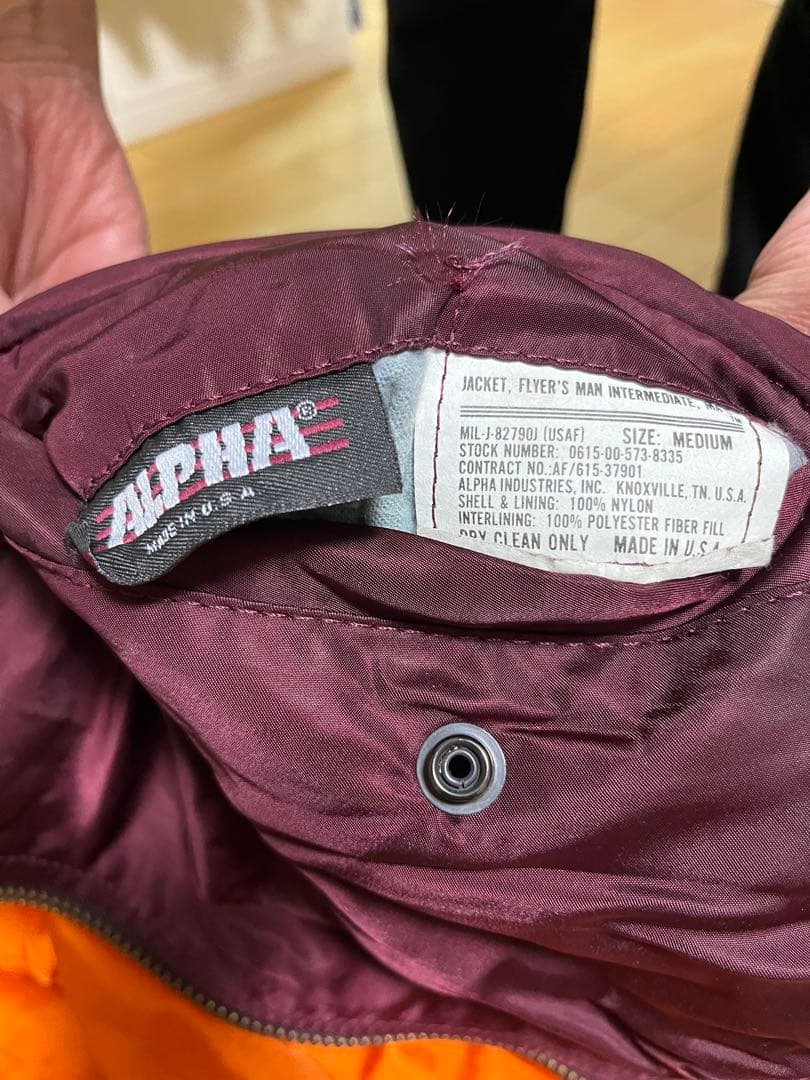 ALPHA ma-1 IDEALジップ　70s made in USA