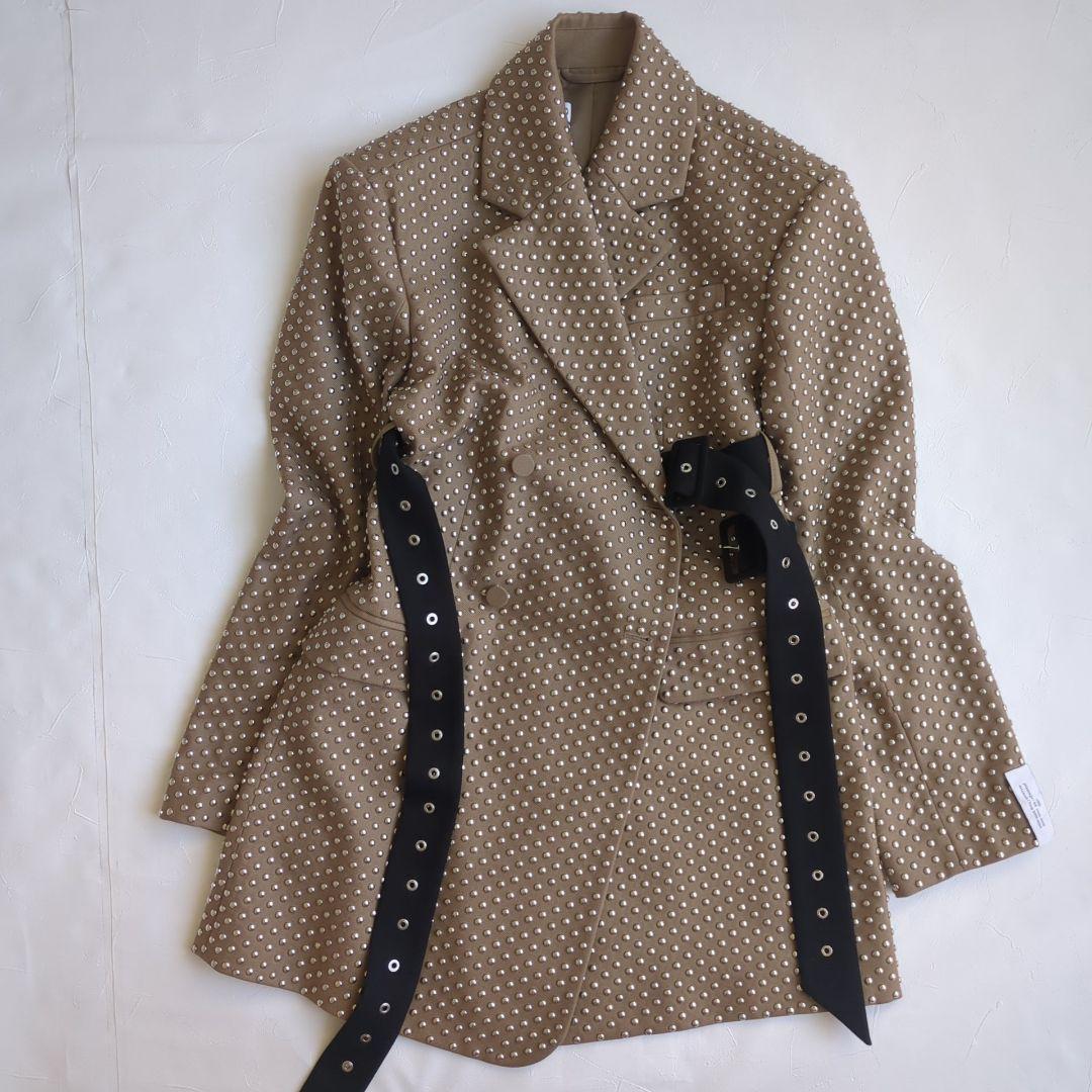 美品  rokh コラボ スタッズウールブレザージャケット ベージュ S
