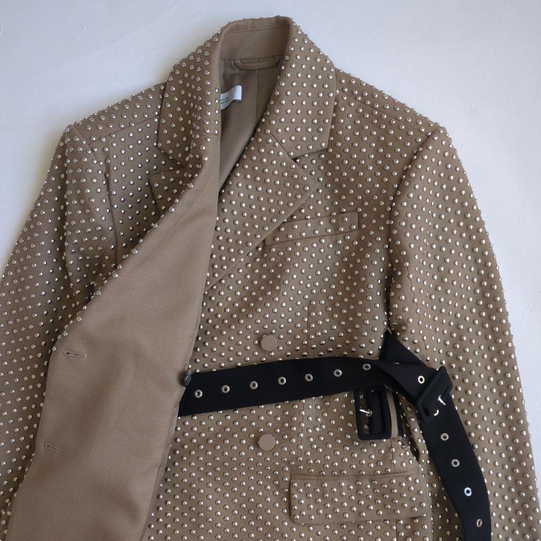 美品  rokh コラボ スタッズウールブレザージャケット ベージュ S