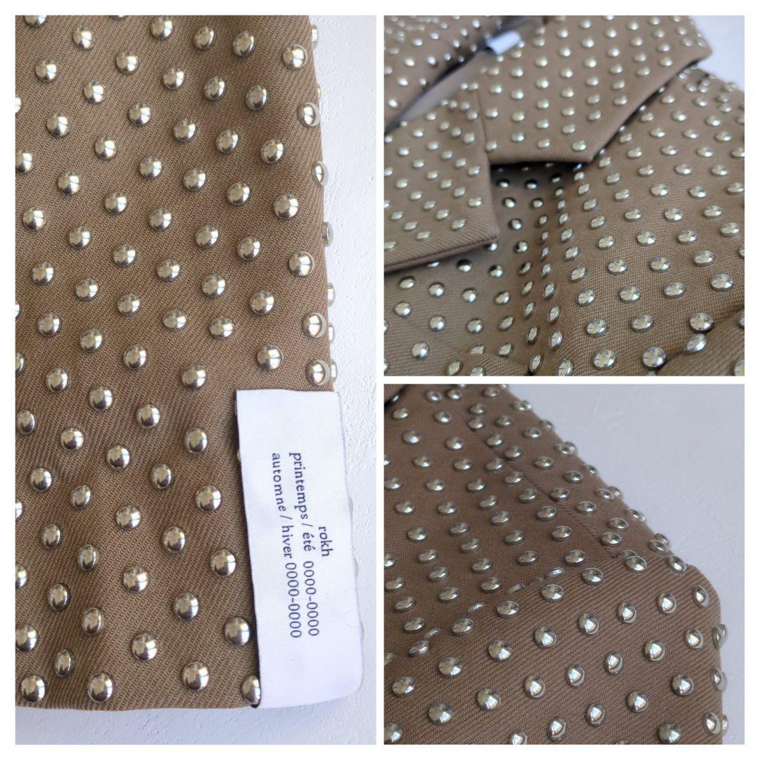 美品  rokh コラボ スタッズウールブレザージャケット ベージュ S