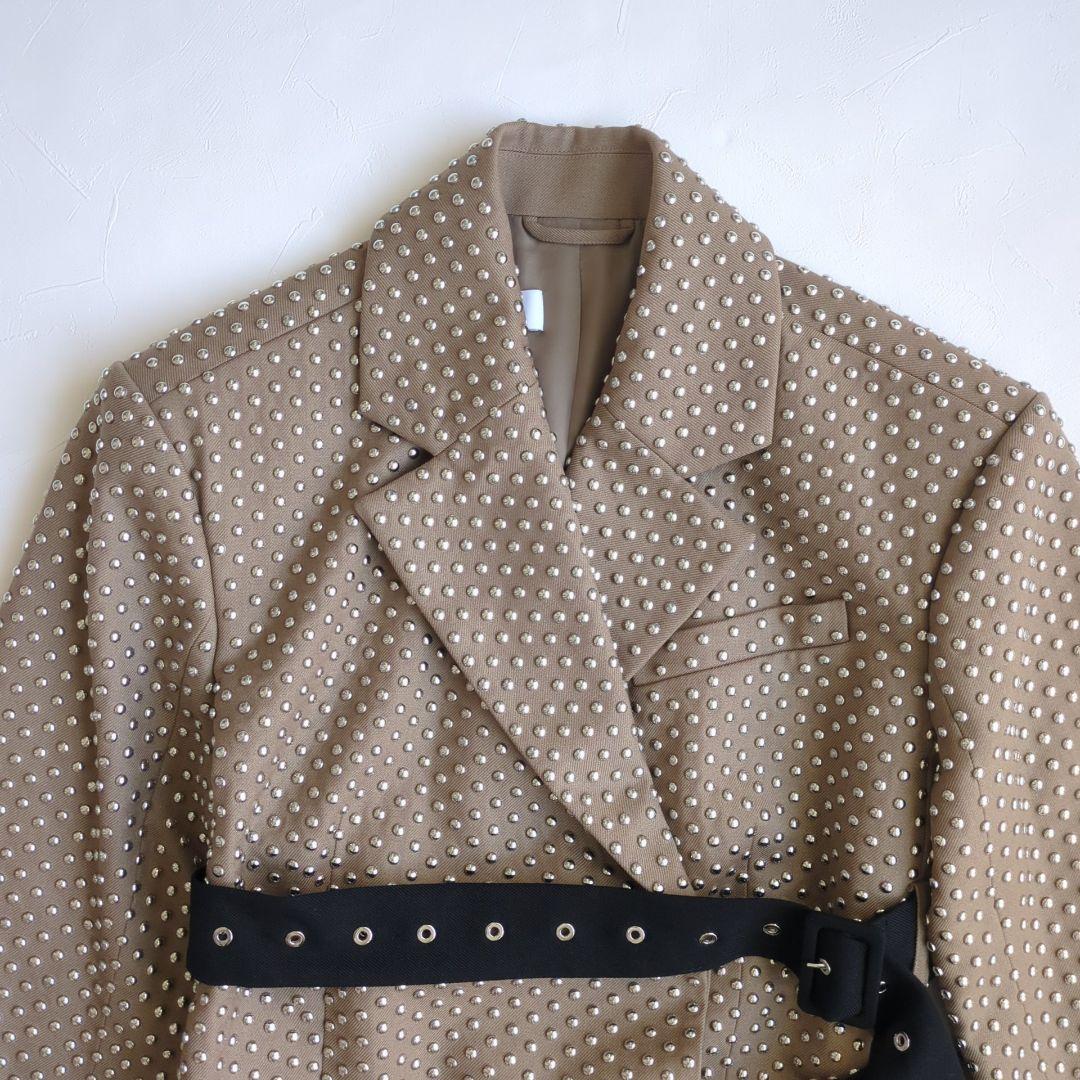 美品  rokh コラボ スタッズウールブレザージャケット ベージュ S
