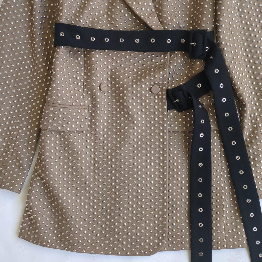 美品  rokh コラボ スタッズウールブレザージャケット ベージュ S