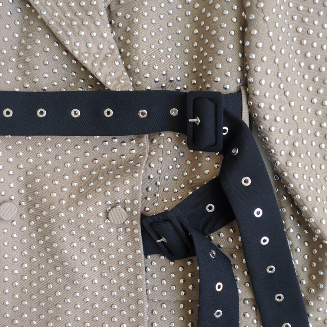 美品  rokh コラボ スタッズウールブレザージャケット ベージュ S