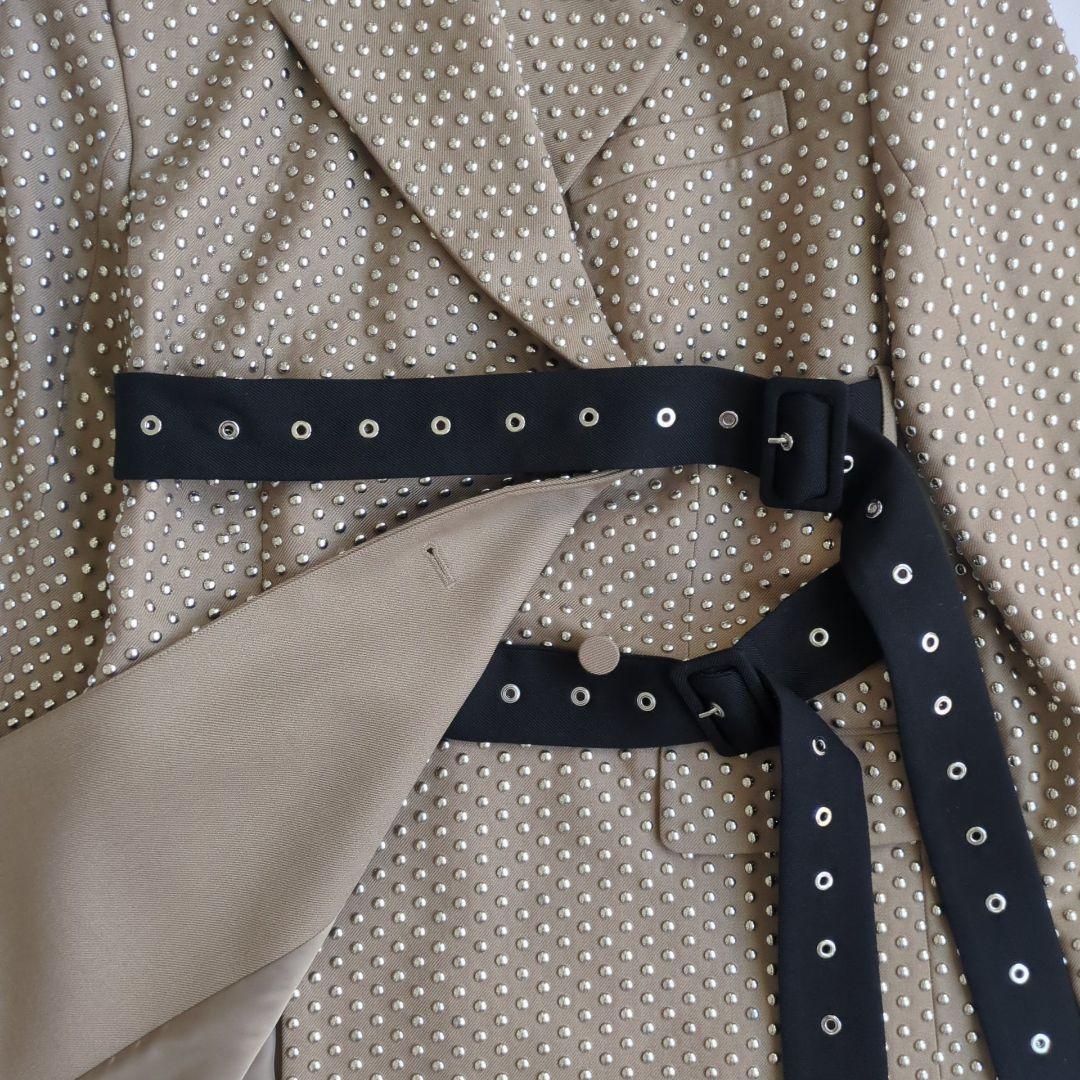 美品  rokh コラボ スタッズウールブレザージャケット ベージュ S