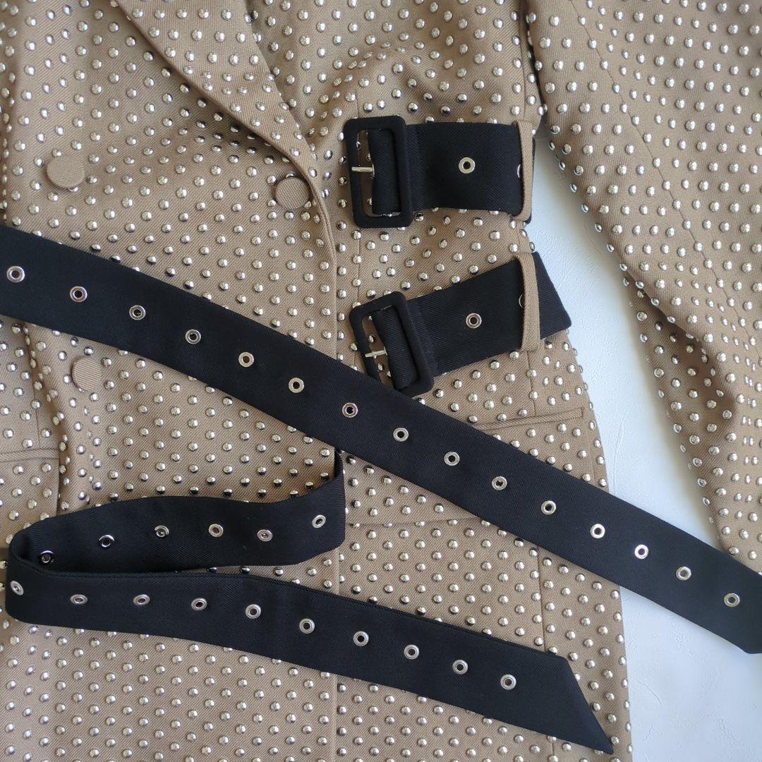 美品  rokh コラボ スタッズウールブレザージャケット ベージュ S