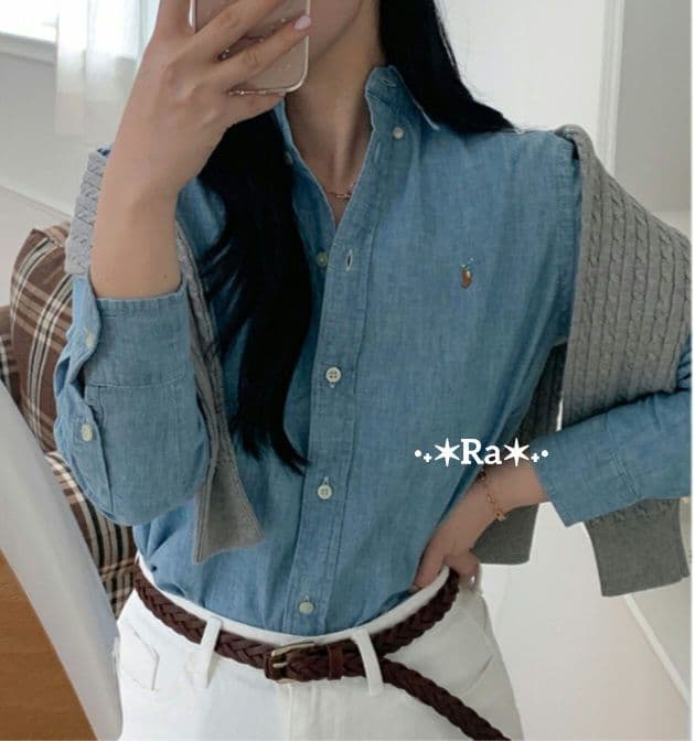 【試着のみ】ラルフローレン大人気オーバーサイズダンガリーシャツ現行品