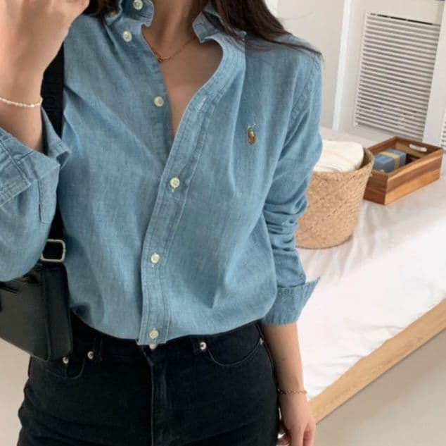 【試着のみ】ラルフローレン大人気オーバーサイズダンガリーシャツ現行品