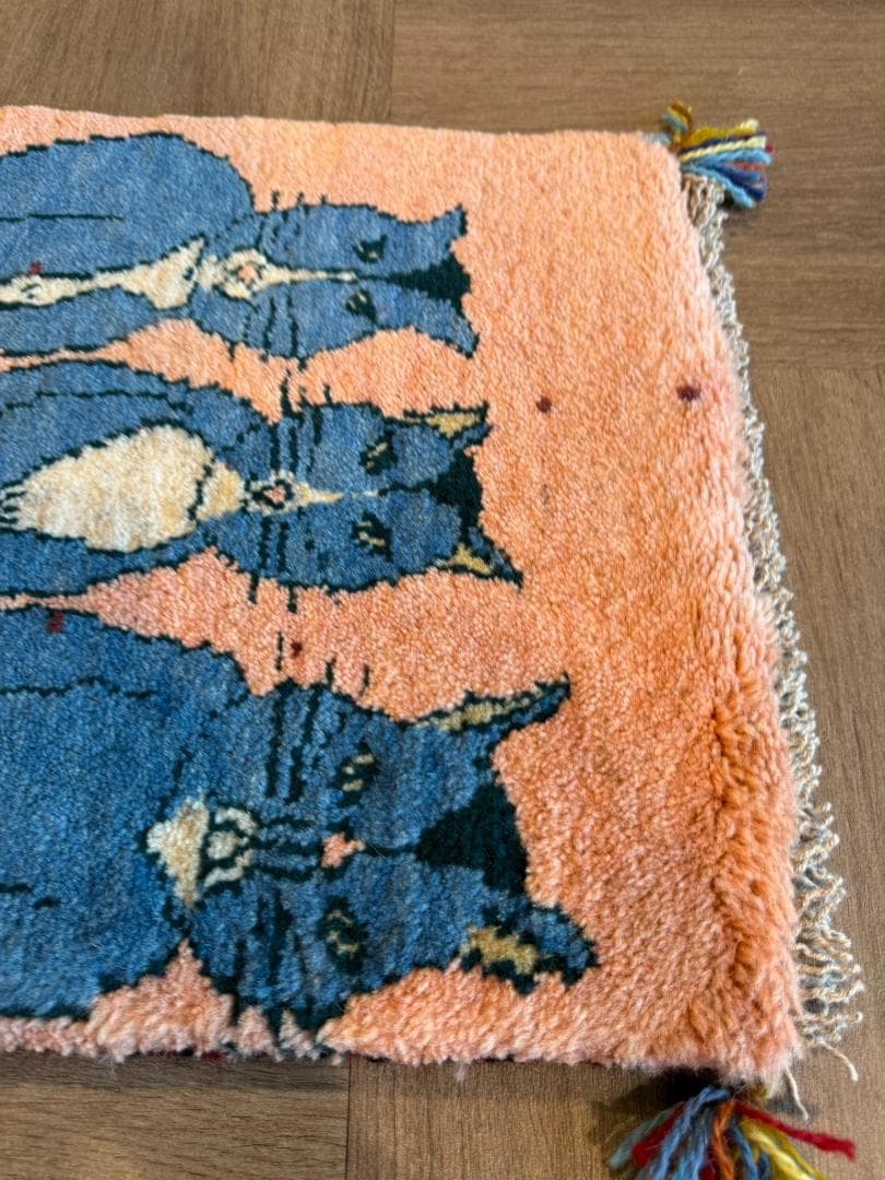 ペルシャギャッベ (ギャベ) チェアマット 40x47cm ギャッベ ラグ 玄関