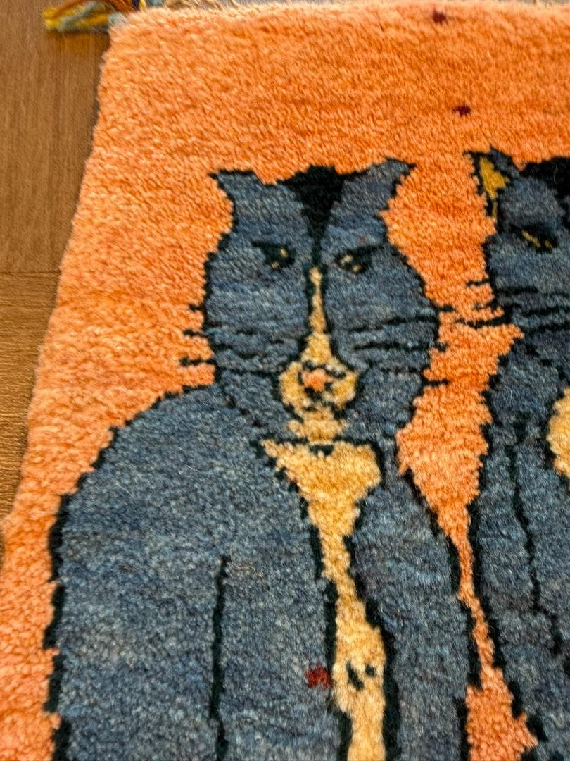 ペルシャギャッベ (ギャベ) チェアマット 40x47cm ギャッベ ラグ 玄関