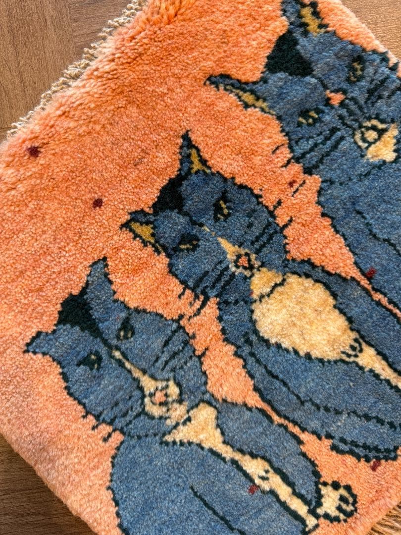 ペルシャギャッベ (ギャベ) チェアマット 40x47cm ギャッベ ラグ 玄関