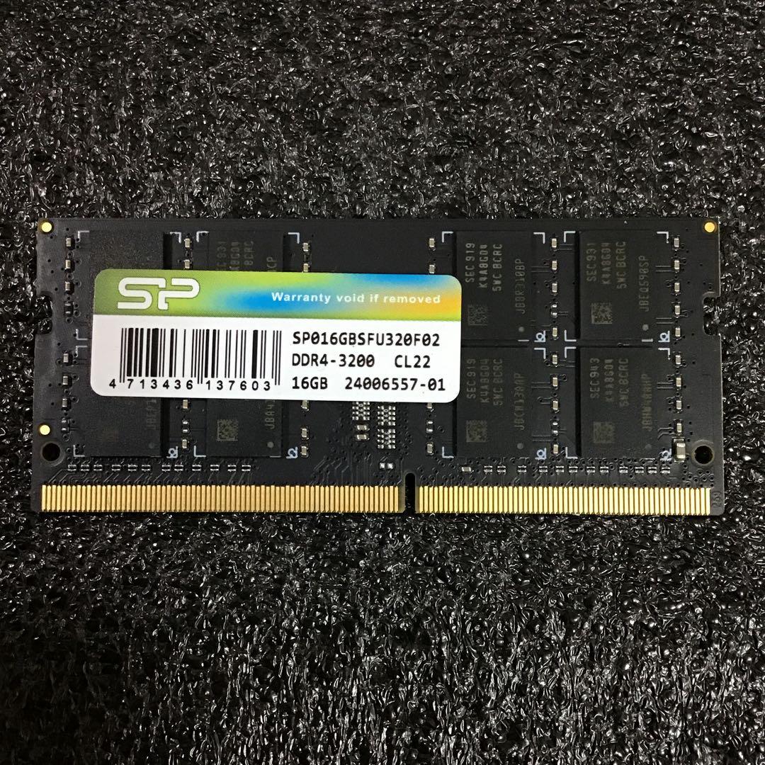シリコンパワー ノートPC用メモリ DDR4-3200 CL22 16GB×1枚