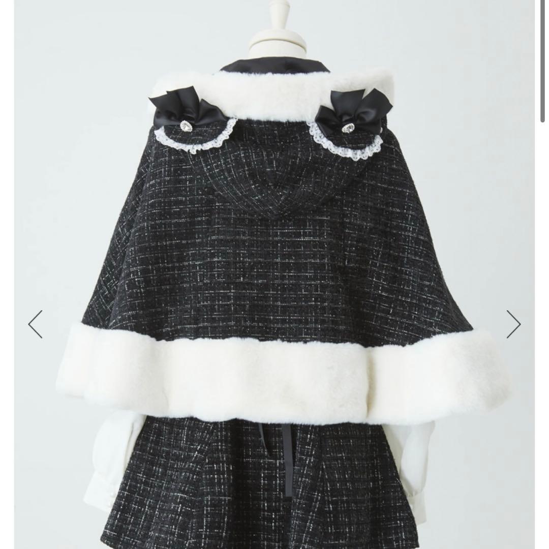 【美品】アンクルージュ くまちゃんキラキラツイードポンチョ 地雷 量産型 くま耳